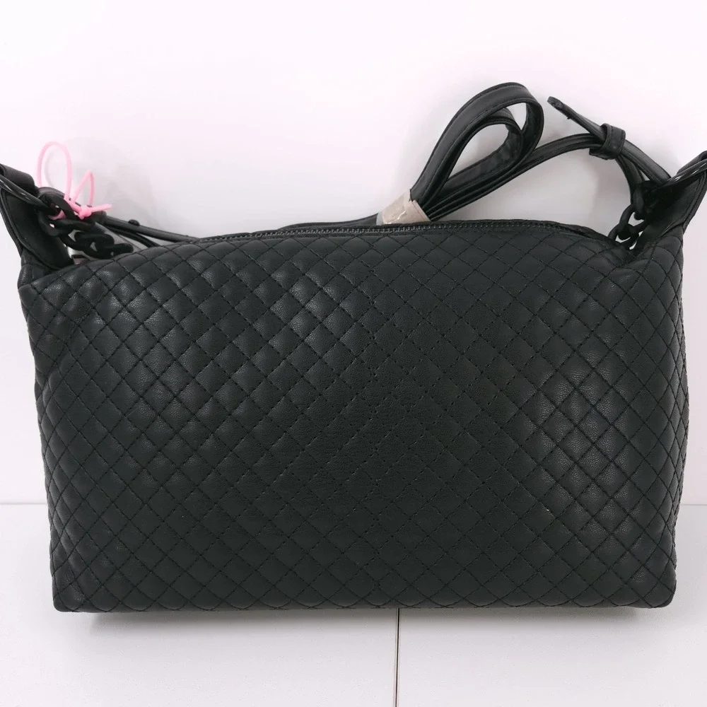 Like Dreams‎ Morgan Baguette Shoulder Crossbody Bag Black Chain Zip Top Small - Picture 2 of 11
